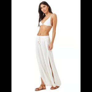 LS*PACE Cali Side-Slit Pants in CREAM, Size XL